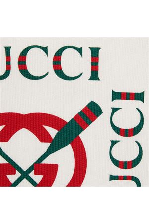 Felpa bianca in jersey di cotone con cappuccio GUCCI KIDS | 771624XJGZD9214